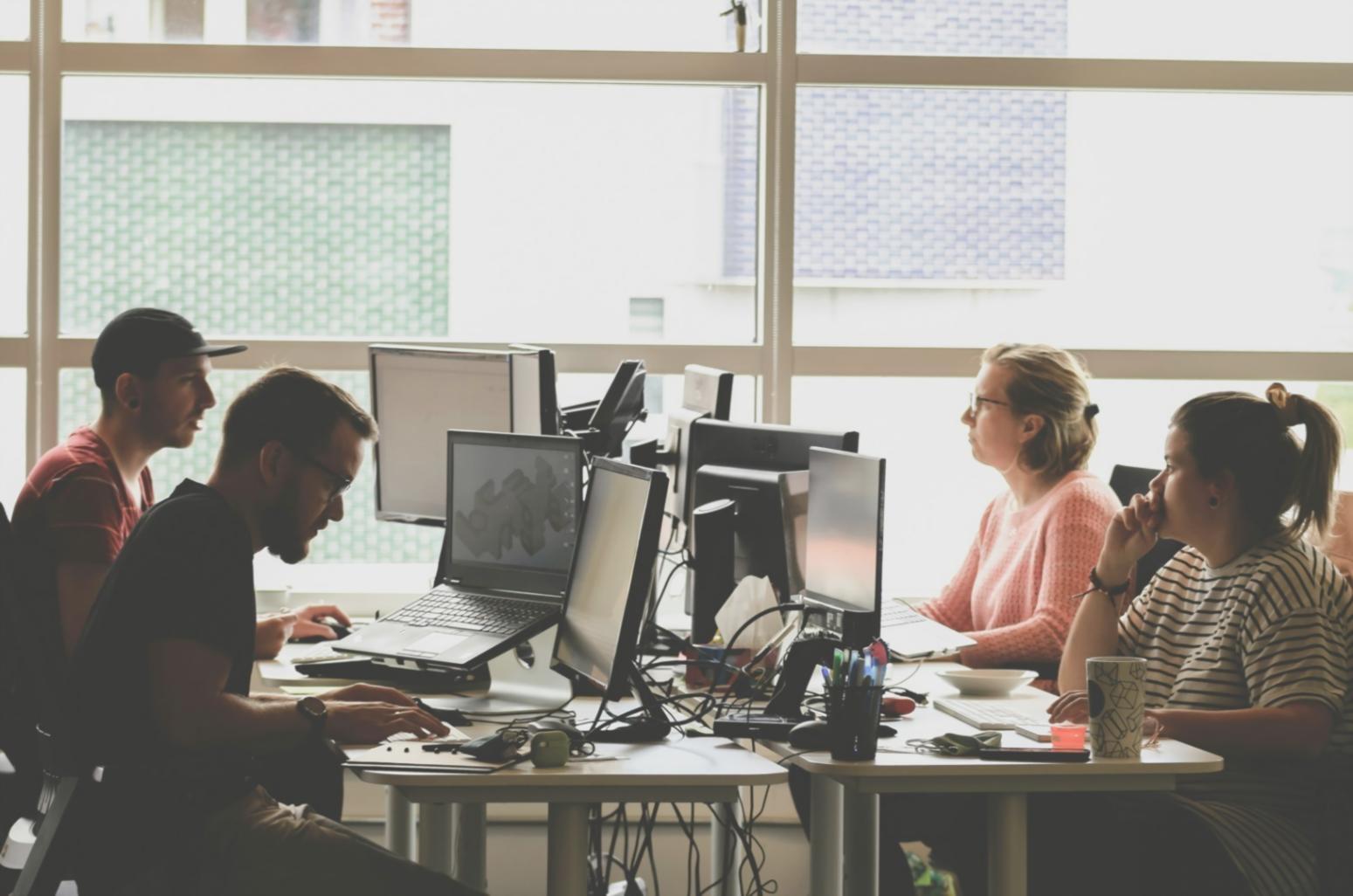 Studenti durante una lezione pratica di web design